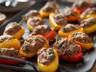 Beef and Couscous Stuffed Baby Bell Peppers